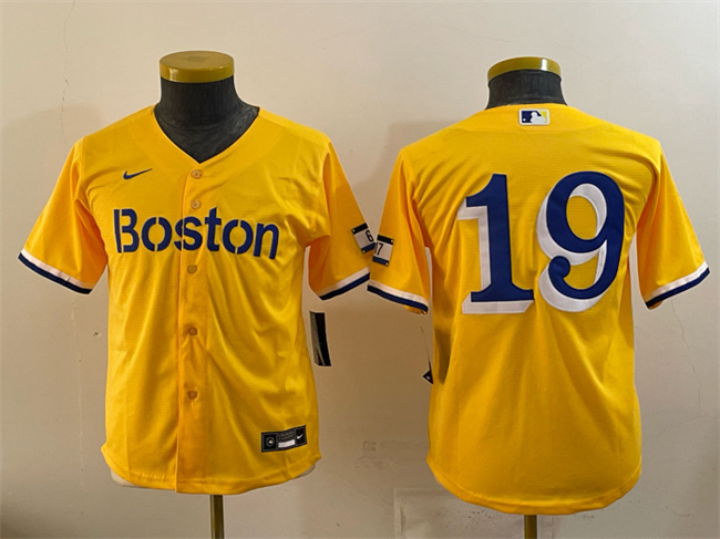 Youth Boston Red Sox Custom Gold City Connect Stitched Baseball Jersey
